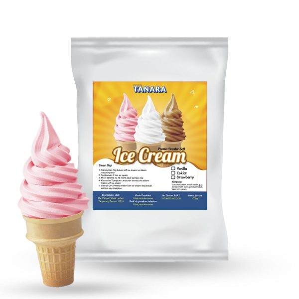 ice cream tanara powder drink strawberry Bubuk Soft Ice Cream