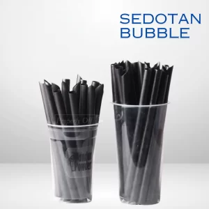Sedotan Plastik Bubble Drink Hitam - Full Colour Black Straw