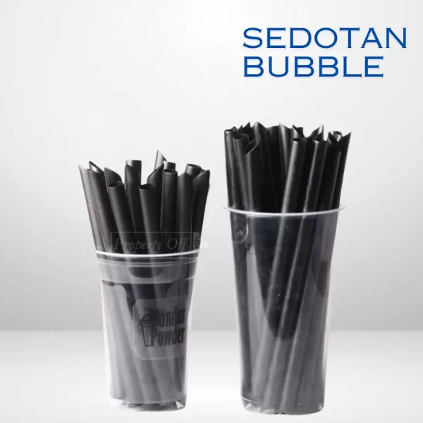sedotan Sedotan Plastik Bubble Drink Hitam - Full Colour Black Straw