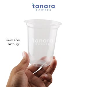 Gelas Plastik Oval Polos 14oz 7gr