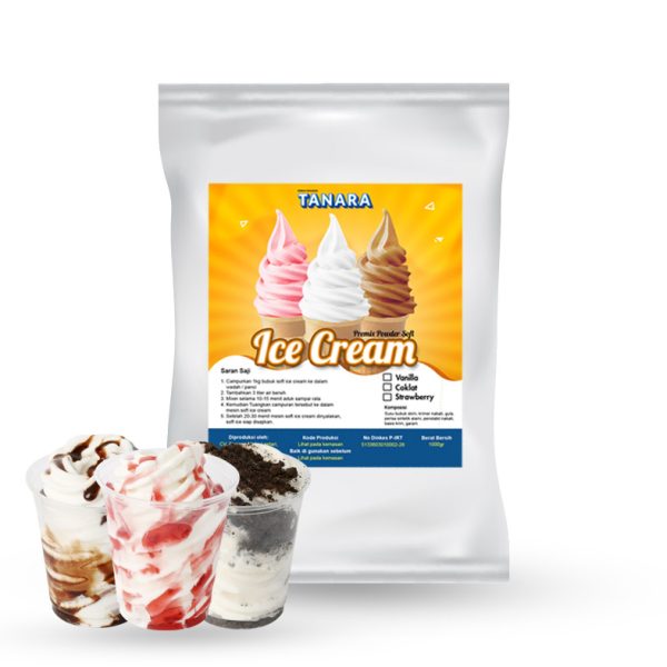 ice cream tanara powder drink varian bubuk es krim vanilla Bubuk Es Krim Vanilla